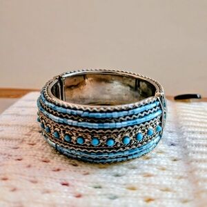 90's Boho Chic Bracelet. With Faux Turquoise.